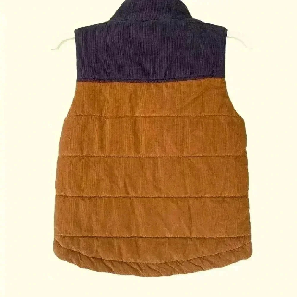 TOMMY BAHAMA boys corduroy blue/brown pockets button down, 2T Vest gently used - Picture 2 of 6